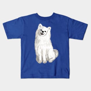 American Eskimo Dog (Large Design) Kids T-Shirt